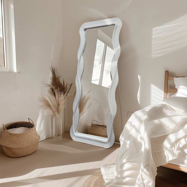 Artemis - Large Wide Arched Rattan Framed full Length Floor Mirror -180cm x 100cm. Sold by Mirror Geelong @ClearanceBuzz