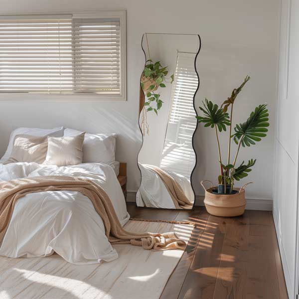 Artemis - Large Wide Arched Rattan Framed full Length Floor Mirror -180cm x 100cm. Sold by Mirror Geelong @ClearanceBuzz
