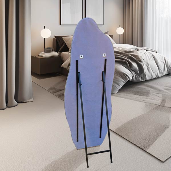 Venus -Grey - Wavy art Full Length Floor Mirror with Flannel Wrapped Wooden Frame, 180cm x 70cm sold by Mirror Geelong @Clearancebuzz