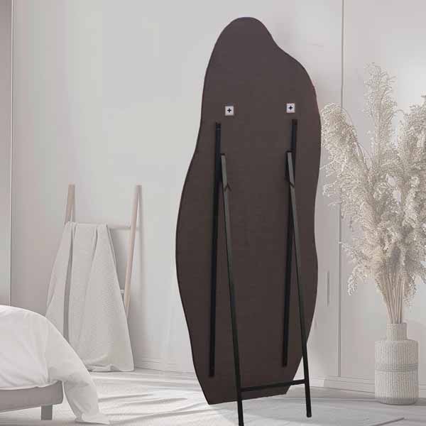 Venus -Dark Brown - Wavy art Full Length Floor Mirror with Flannel Wrapped Wooden Frame, 180cm x 70cm, sold by Mirror Geelong @Clearancebuzz